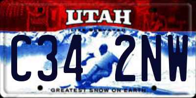 UT license plate C342NW