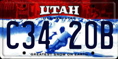 UT license plate C342OB
