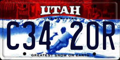 UT license plate C342OR