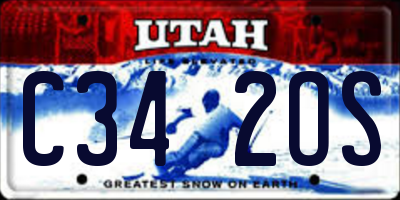 UT license plate C342OS