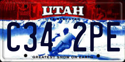 UT license plate C342PE