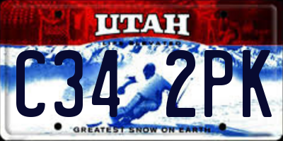 UT license plate C342PK