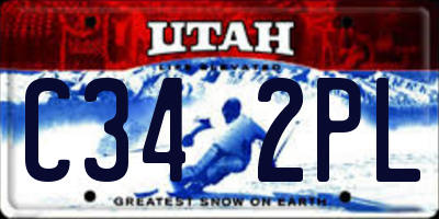 UT license plate C342PL