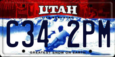 UT license plate C342PM