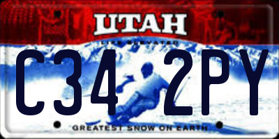 UT license plate C342PY