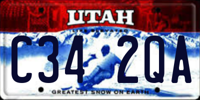 UT license plate C342QA