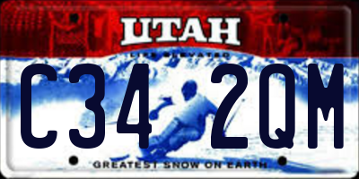 UT license plate C342QM