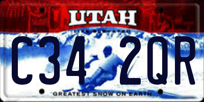 UT license plate C342QR
