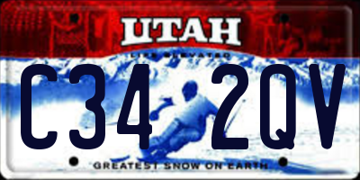 UT license plate C342QV