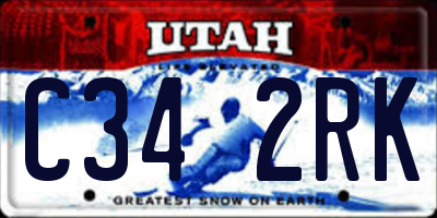 UT license plate C342RK