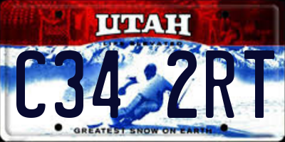 UT license plate C342RT