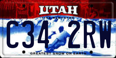 UT license plate C342RW