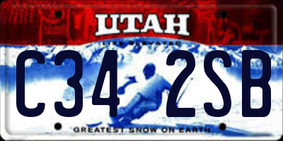 UT license plate C342SB