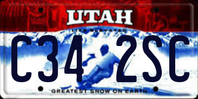 UT license plate C342SC