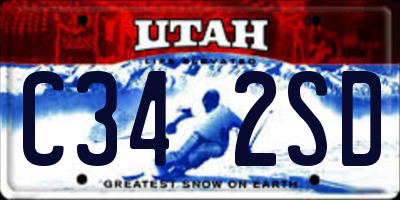 UT license plate C342SD