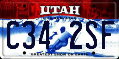 UT license plate C342SF