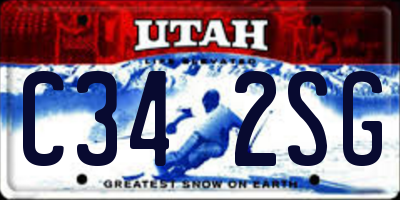 UT license plate C342SG