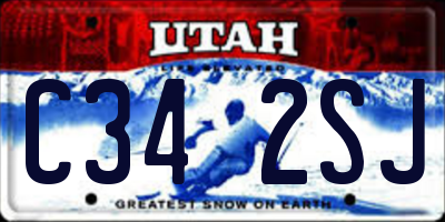UT license plate C342SJ