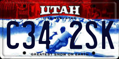 UT license plate C342SK
