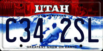 UT license plate C342SL