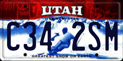 UT license plate C342SM