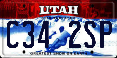 UT license plate C342SP