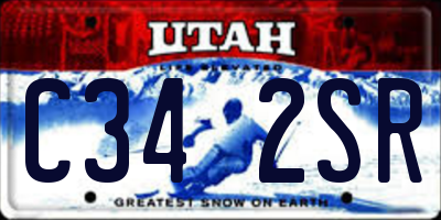 UT license plate C342SR