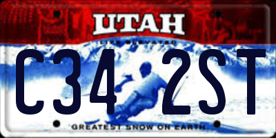UT license plate C342ST