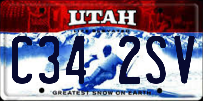 UT license plate C342SV