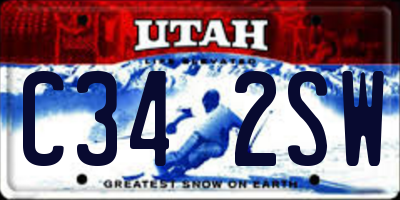 UT license plate C342SW