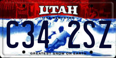 UT license plate C342SZ