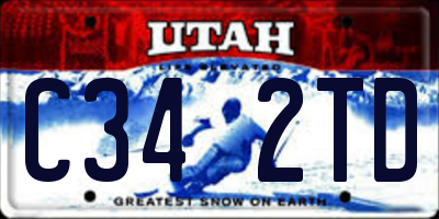 UT license plate C342TD
