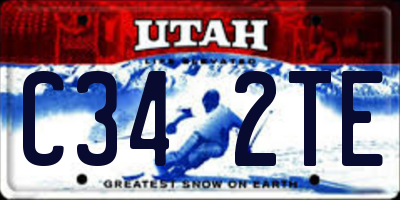 UT license plate C342TE