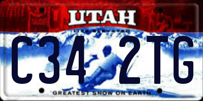 UT license plate C342TG