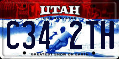 UT license plate C342TH