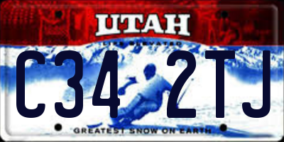UT license plate C342TJ