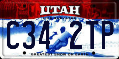 UT license plate C342TP
