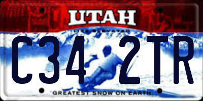 UT license plate C342TR