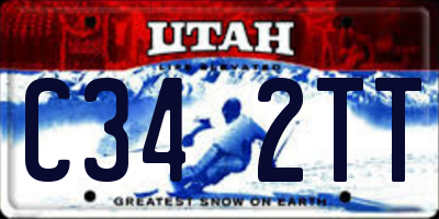 UT license plate C342TT