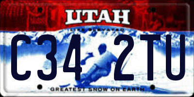 UT license plate C342TU