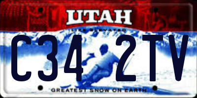 UT license plate C342TV