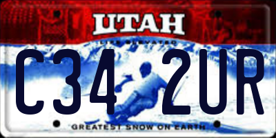 UT license plate C342UR