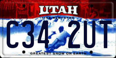 UT license plate C342UT
