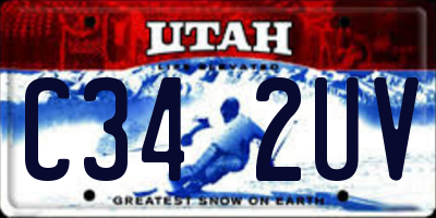 UT license plate C342UV