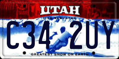UT license plate C342UY