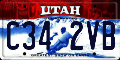 UT license plate C342VB