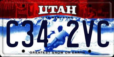 UT license plate C342VC