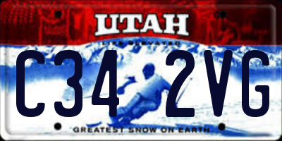 UT license plate C342VG