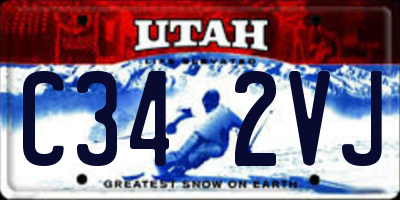 UT license plate C342VJ