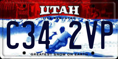 UT license plate C342VP